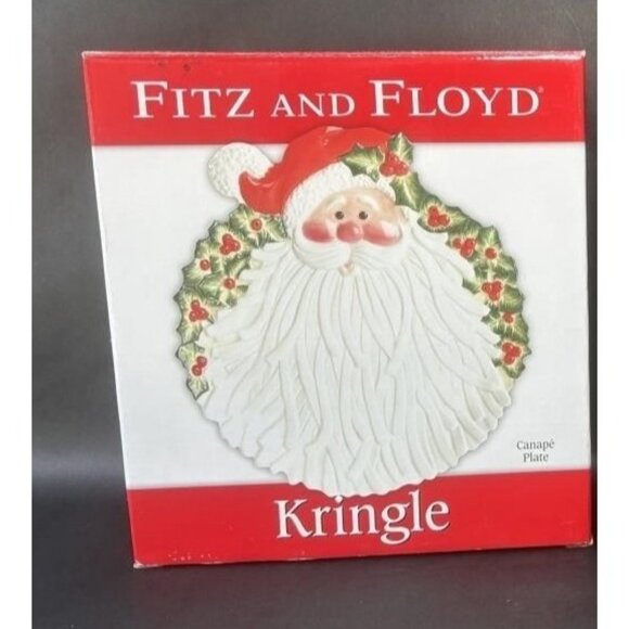 Fitz and Floyd Christmas Canapé Plate - Kringle - Picture 1 of 4